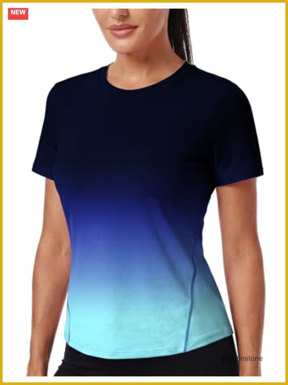 Women's Slim Fit Short Sleeve Crewneck Tee 88% Polyester 12% Spandex Curved Hem